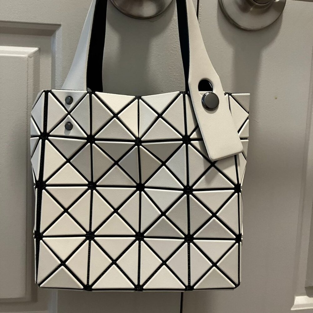 mini bag matte white pearl white Geometric Folding bag